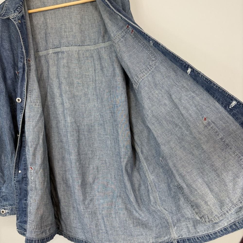 Vintage 90s GAP Denim Chore Jacket Sz Medium M Workwear - Picture 12 of 13